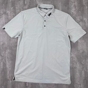 PXG Polo Shirt Mens Medium White BP Signature Golf Stretch Short Sleeve Athletic